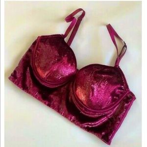❤️ New! Authentic Victoria’s Secret Very Sexy Burgundy Red Velvet Longline Bra